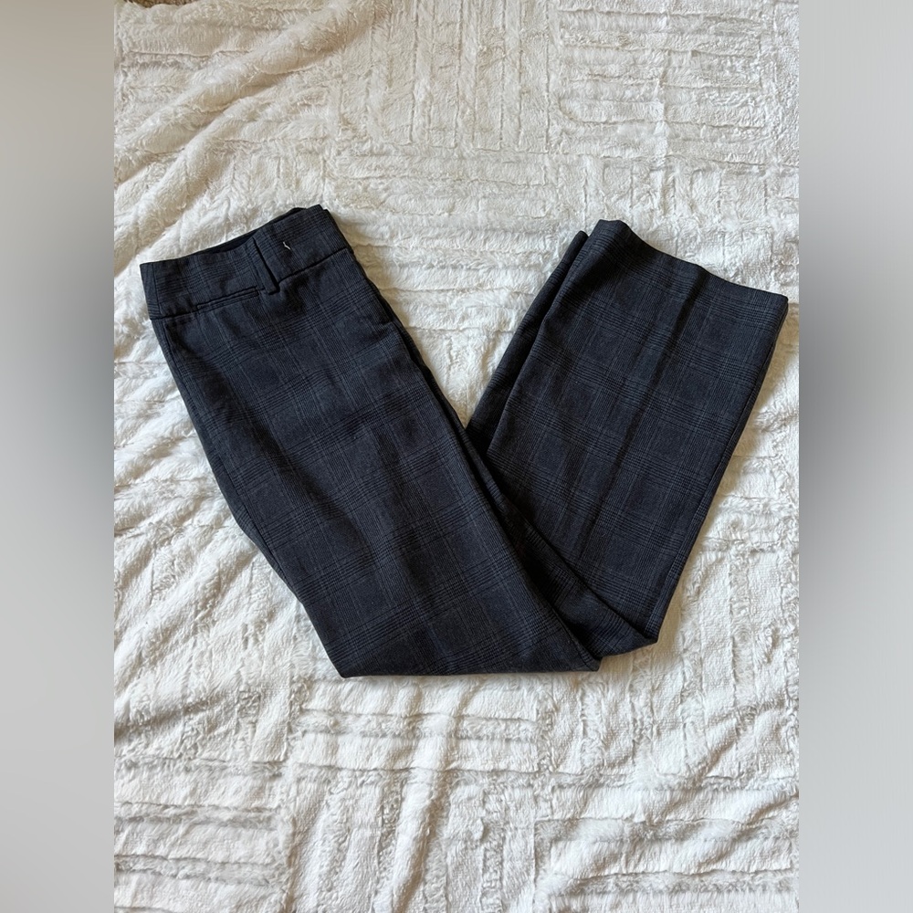 LOFT Women’s Dark Gray Patterned Marisa Trousers Size 2